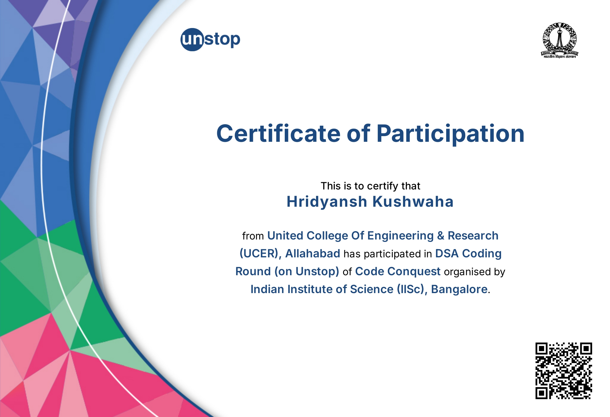 certificate-IISc